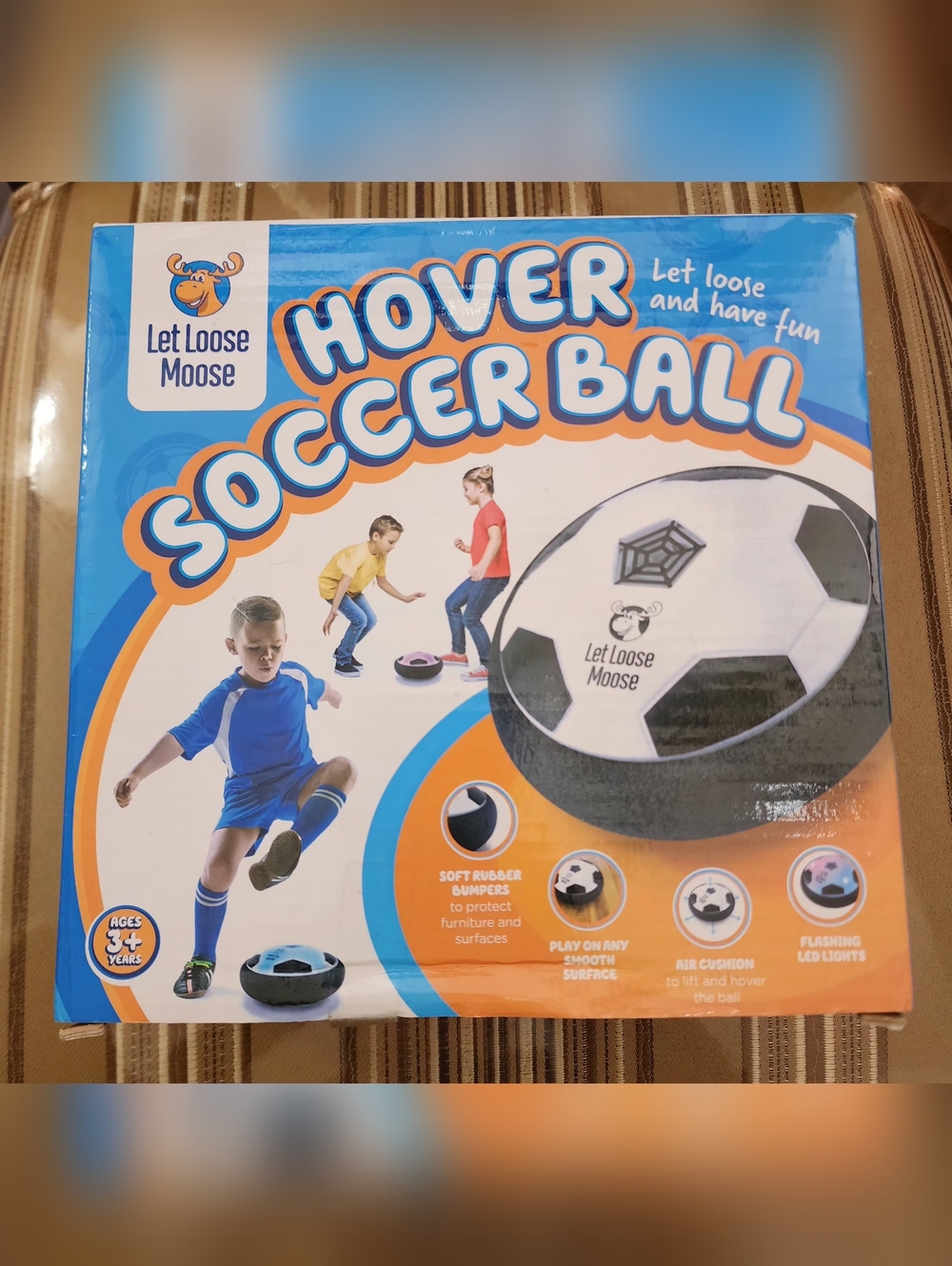 Let Loose Moose Hover Soccer Ball - Blue, White, Black